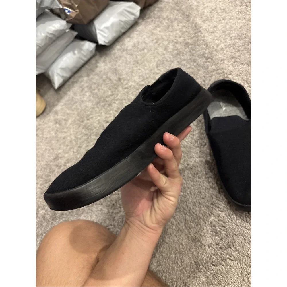 Allbirds Wool Lounger Shoes Men's 11 All Black Merino Slip On Sneakers Loafers